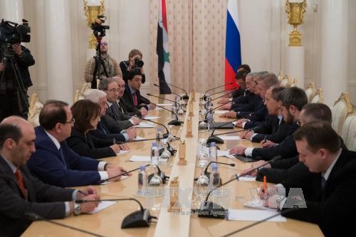 Außenminister aus Russland, Iran und Syrien führen Sitzung über Syrien - ảnh 1